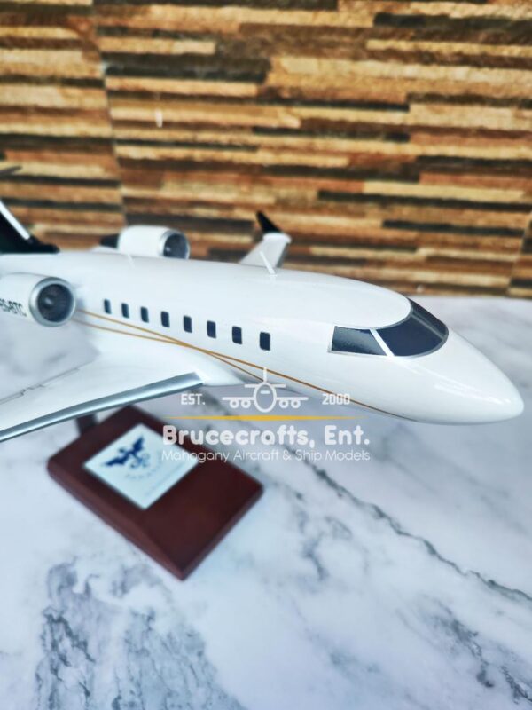 Model of Bombardier Challenger 605 with detailed craftsmanship.